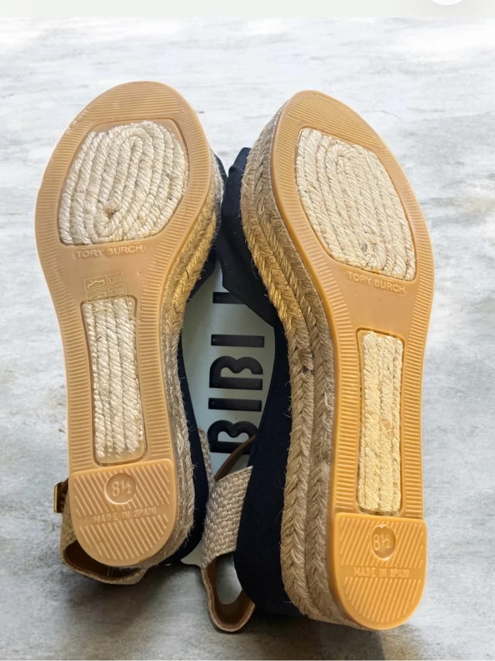 Tory Burch knotted bow wedge espadrilles Size 8.5